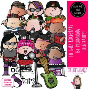 Lil Bitz Rockstars clip art, band, rock n roll COMBO PACK