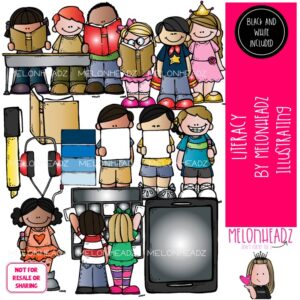 Literacy clip art, reading, writing COMBO PACK