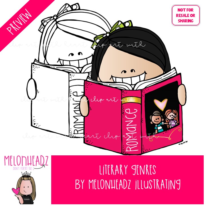 Literary Genres clip art, library, reading Combo Pack - Image 2