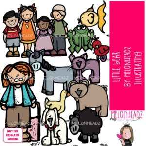 Little Bear clip art, literature, book companion COLORED Version