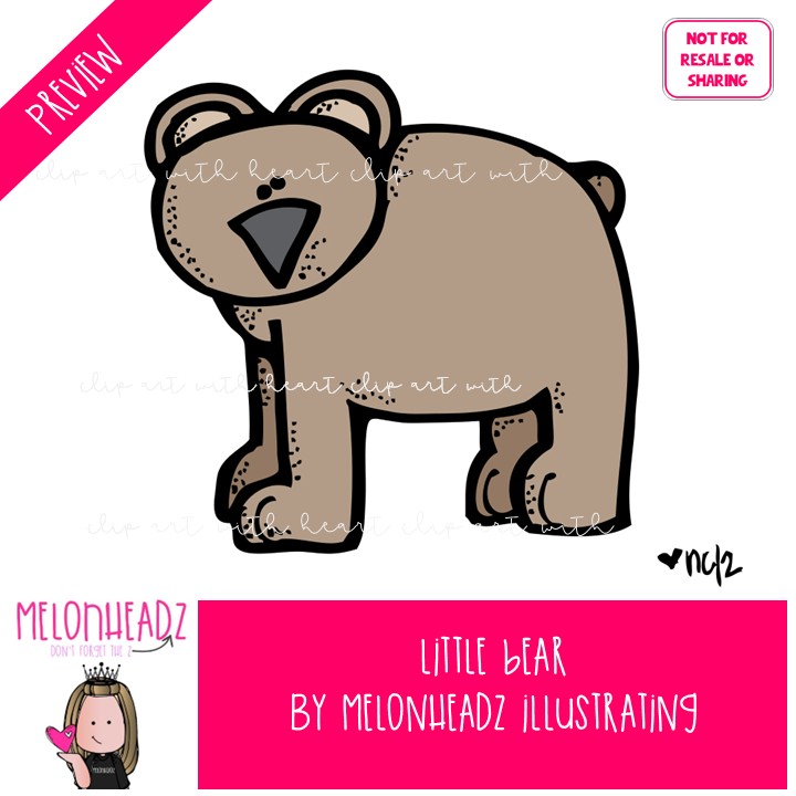 Little Bear clip art, literature, book companion COLORED Version - Image 2