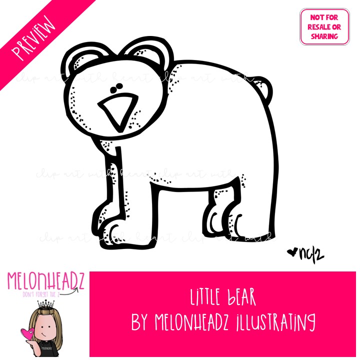 Little Bear clip art, literature, book companion LINE ART and BLACK AND WHITE - Image 2