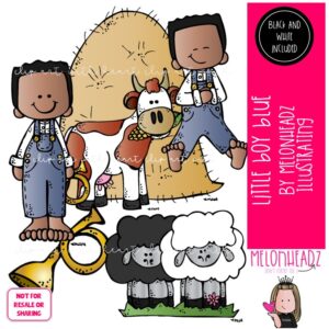 Little Boy Blue clip art, Nursery Rhyme clip art, Literature clip art Mini