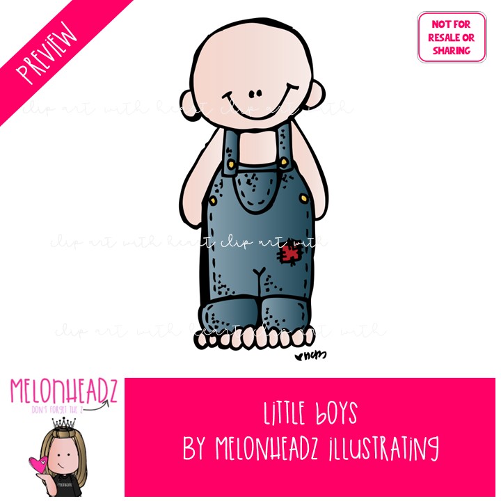 Little Boys clip art, toddler, toys COLORED Version - Image 2