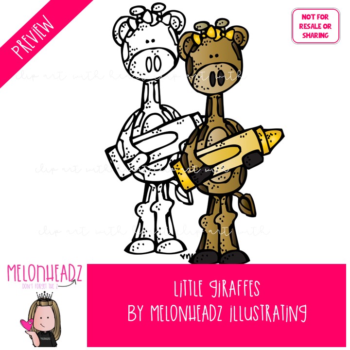 Little Giraffes clip art, animal COMBO PACK - Image 2