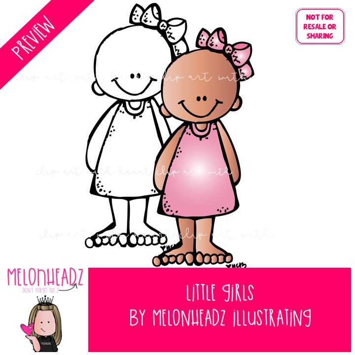 Little Girls clip art, toddler, toy COMBO PACK - Image 2