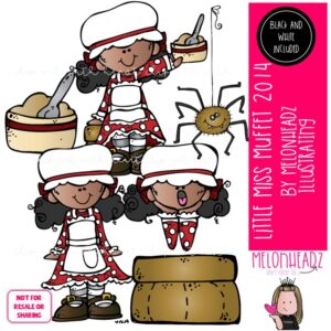 Little Miss Muffet clip art 2014, Nursery Rhyme clip art, Literature clip art Mini