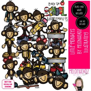 Little monkeys clip art, primate COMBO PACK