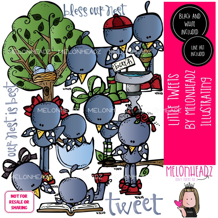 Little Tweets clip art, bird, tree COMBO PACK