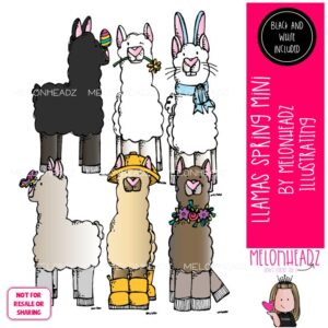 Llama clip art, Spring, Easter Mini