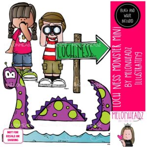 Loch Ness Monster clip art, cryptid, mythical creature Mini