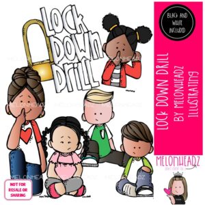 Lockdown Drill clip art, Hold in Place clip art, School Safety clip art Mini