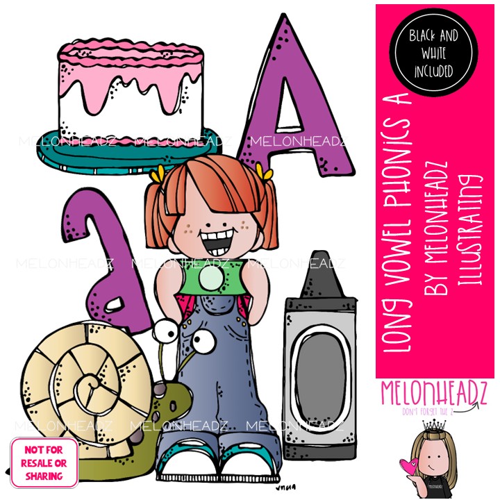 Long A Vowel clip art, Phonics, parts of speech Mini