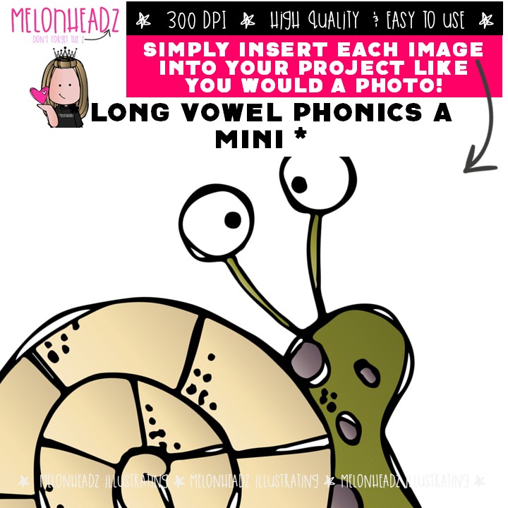Long A Vowel clip art, Phonics, parts of speech Mini - Image 3