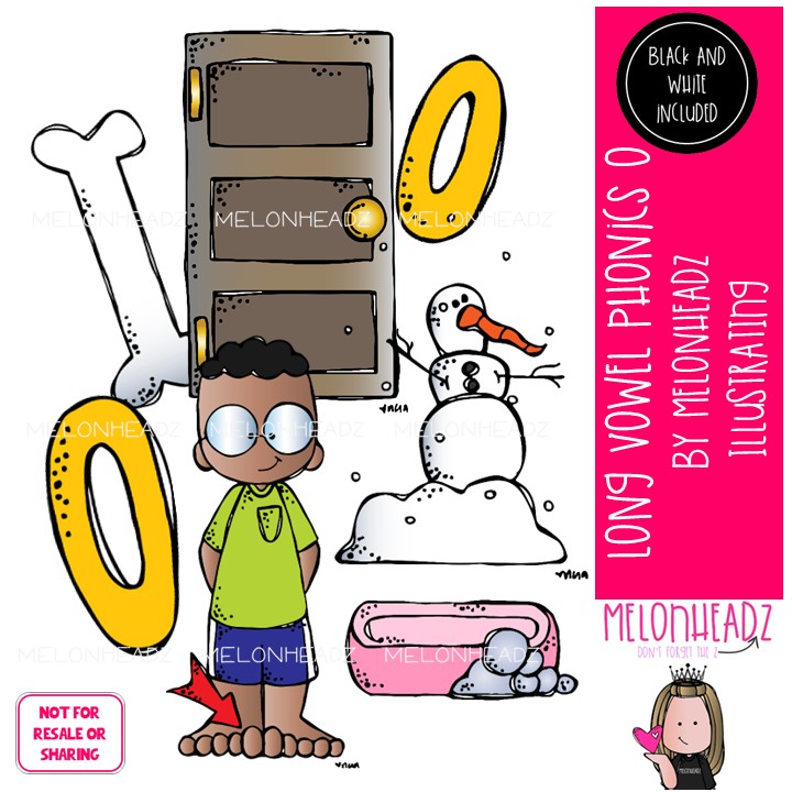 Long O Vowel clip art, Phonics, Parts of Speech Mini