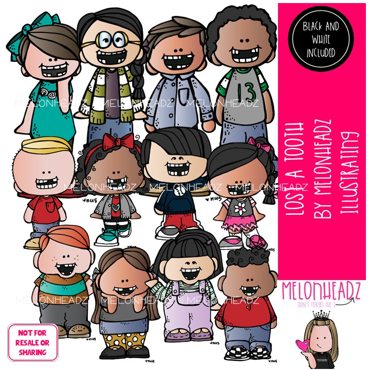 Lost a Tooth clip art, Kidlettes, Bobbleheadz, Lil Bitz COMBO PACK