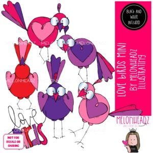 Love Birds clip art, Valentine's Day clip art Mini