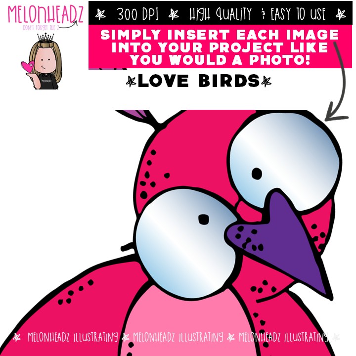 Love Birds clip art, Valentine's Day clip art Mini - Image 3