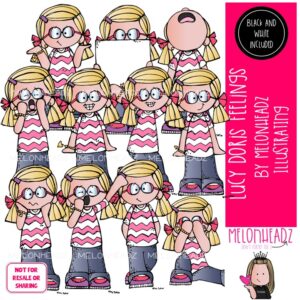 Lucy Doris clip art, Feelings clip art, Emotions clip art COMBO PACK