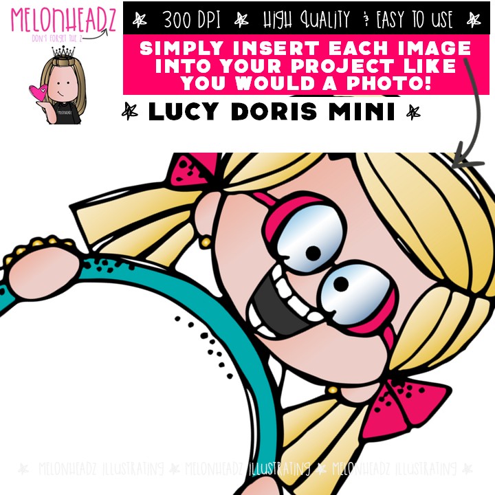 Lucy Doris clip art, Melonheadz Character Mini - Image 3