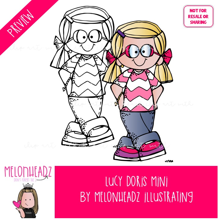 Lucy Doris clip art, Melonheadz Character Mini - Image 2