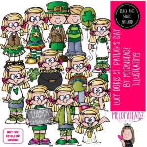 Lucy Doris clip art, St. Patrick's Day COMBO PACK