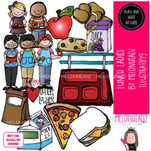 Lunch Ladies clip art, School Staff, food COMBO PACK
