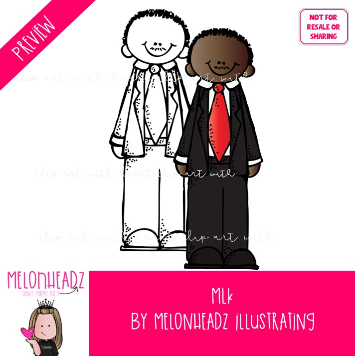 Martin Luther King Jr. clip art, MLK, Historical Figure COMBO PACK - Image 2