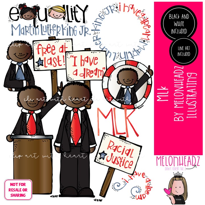 Martin Luther King Jr. clip art, MLK, Historical Figure COMBO PACK