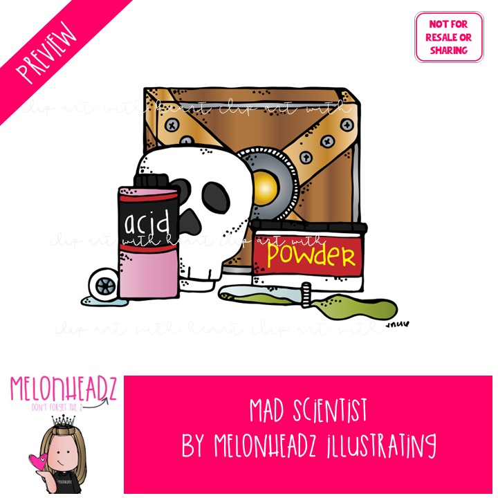 Mad Scientist clip art, laboratory, experiment COLORED Version - Image 2