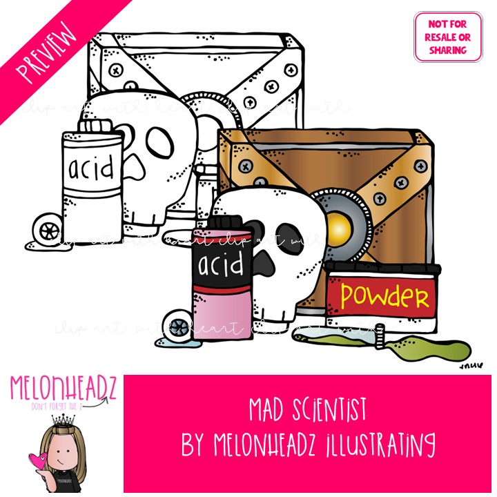 Mad Scientist clip art, laboratory, experiment Combo Pack - Image 2