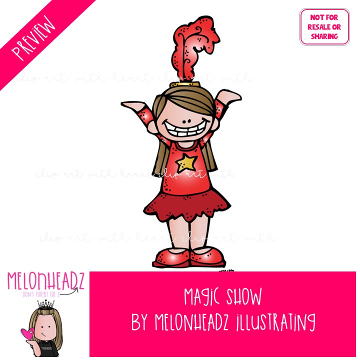 Magic Show clip art, magician COLORED Version - Image 2