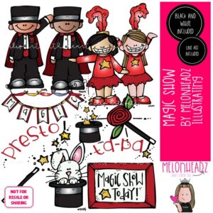 Magic Show clip art, magician COMBO PACK