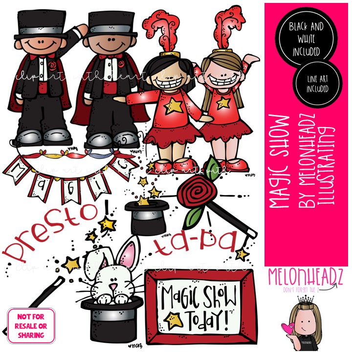 Magic Show clip art, magician COMBO PACK