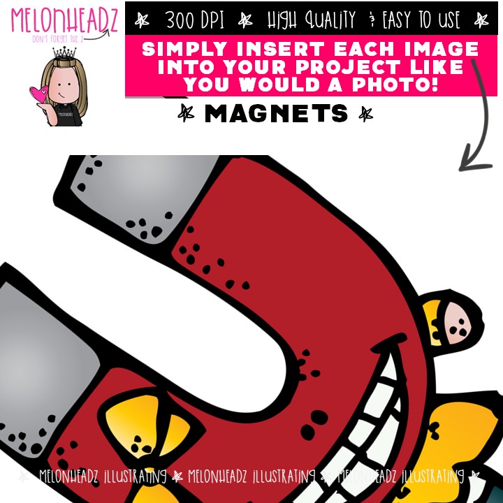 Magnet clip art, science COLORED Version - Image 3