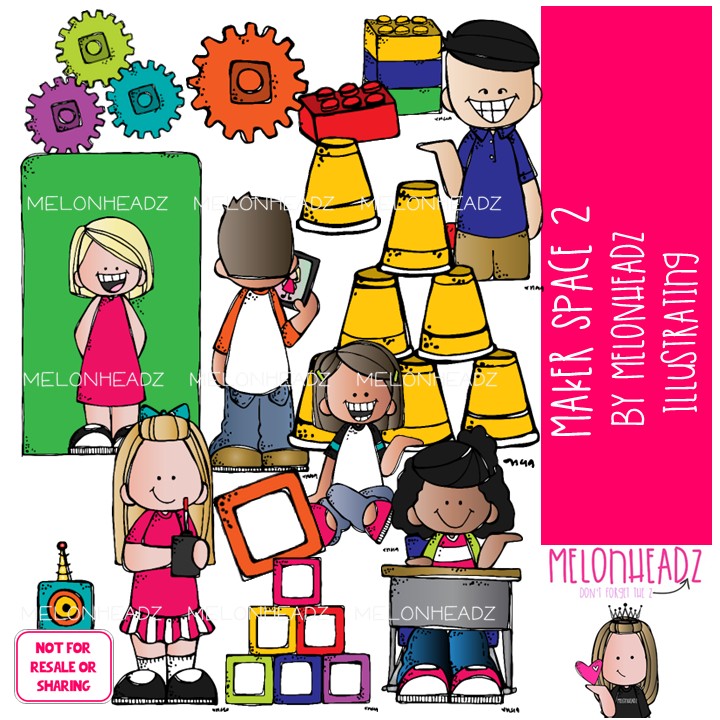 Maker Space 2 clip art, create, imagination COLORED Version