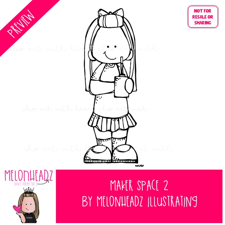 Maker Space 2 clip art, create, imagination BLACK AND WHITE - Image 2
