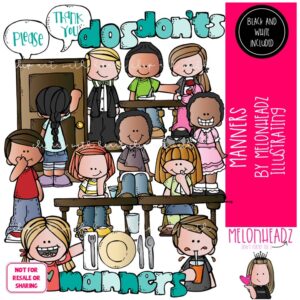 Manners 1 clip art, etiquette, polite COMBO PACK