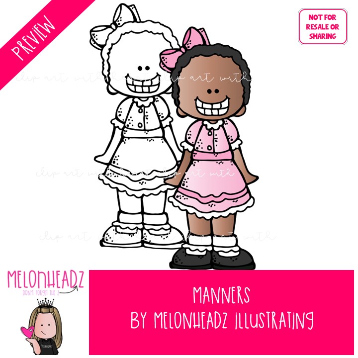 Manners 1 clip art, etiquette, polite COMBO PACK - Image 2