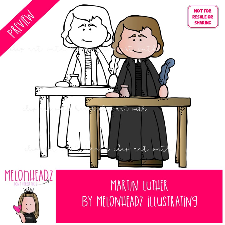 Martin Luther clip art, catechism COMBO PACK - Image 2
