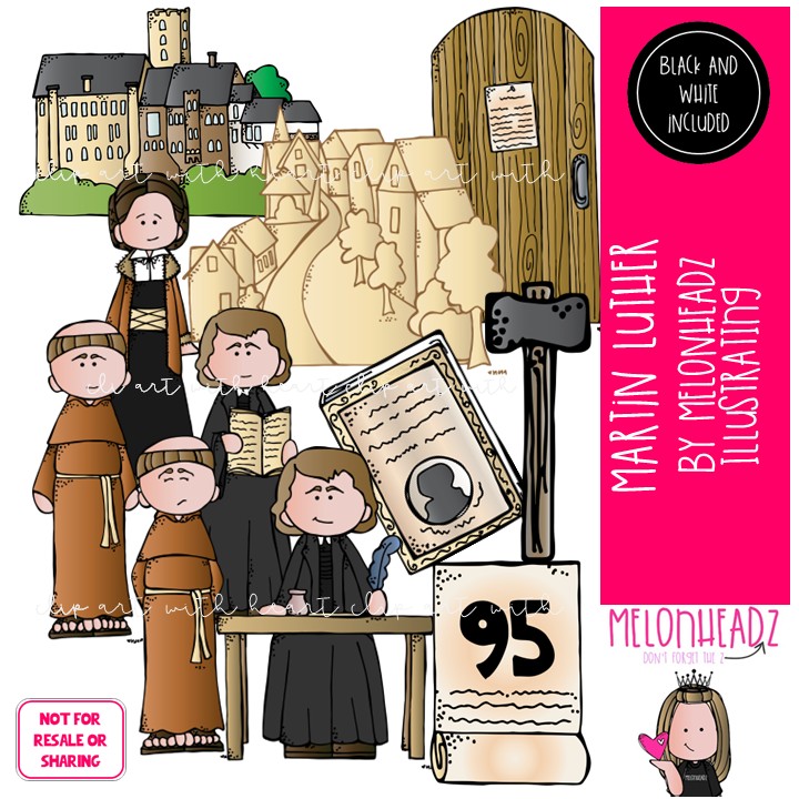 Martin Luther clip art, catechism COMBO PACK