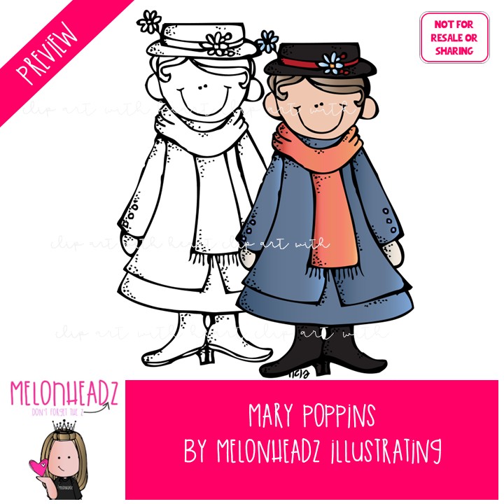 Mary Poppins clip art, literature, book companion COMBO PACK - Image 2