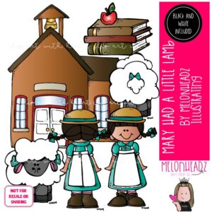 Mary had a Little Lamb clip art, Nursery Rhyme clip art, Literature clip art Mini