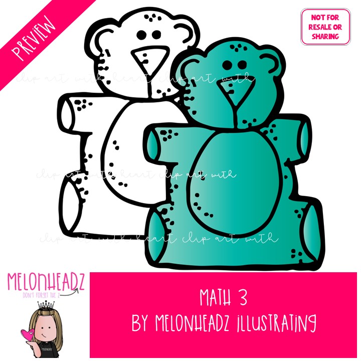 Math 3 clip art, counting, time COMBO PACK - Image 2