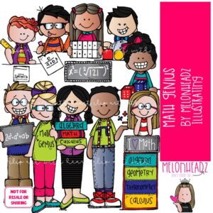 Math Genius clip art Math clip art Kid clip art COLORED Version