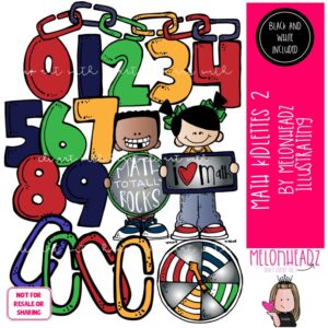 Math Kidlettes 2 clip art, numbers COMBO PACK