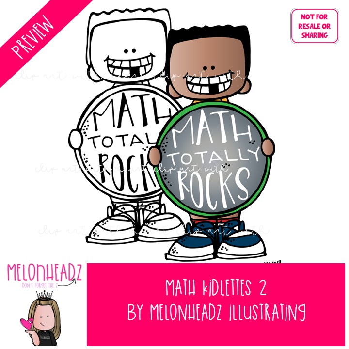 Math Kidlettes 2 clip art, numbers COMBO PACK - Image 2
