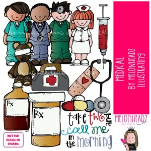 Medical clip art, career, doctor COLORED Version