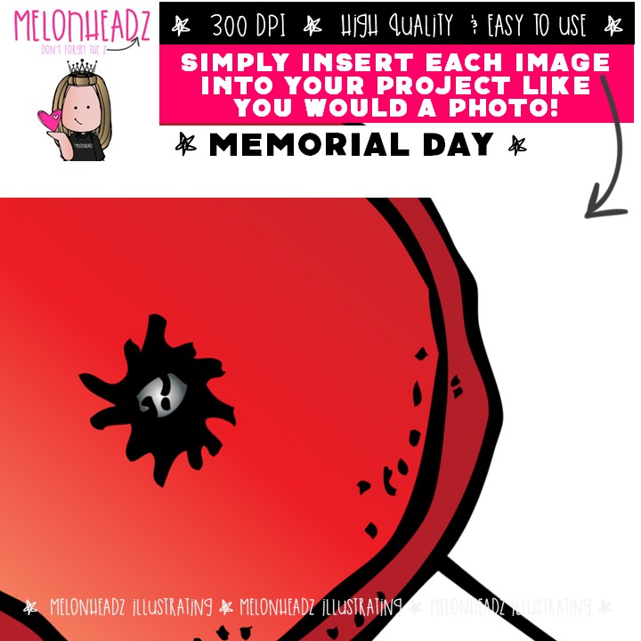 Memorial Day clip art, Military, Veterans Day clip art COLORED Version - Image 3