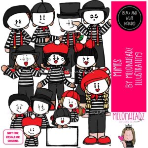 Mimes clip art, clown, pantomime COMBO PACK